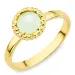 lysegrøn krystal ring i forgyldt messing - Eliné