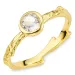 klar quartz ring i forgyldt messing - Eliné