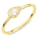 zirkon ring i forgyldt messing - Eliné