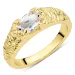 klar quartz ring i forgyldt messing - Eliné