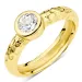 klar quartz ring i forgyldt messing - Eliné