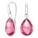 pink krystal øreringe i forsølvet messing - Loom Stones