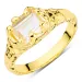 klar quartz ring i forgyldt messing - Eliné