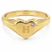 bogstav H zirkon ring i forgyldt messing