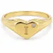 bogstav I zirkon ring i forgyldt messing