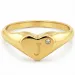 bogstav J zirkon ring i forgyldt messing