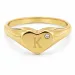 bogstav K zirkon ring i forgyldt messing