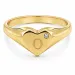 bogstav O zirkon ring i forgyldt messing