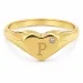 bogstav P zirkon ring i forgyldt messing