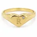 bogstav R zirkon ring i forgyldt messing