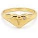 bogstav V zirkon ring i forgyldt messing
