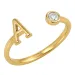 bogstav A zirkon ring i forgyldt messing