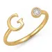 bogstav G zirkon ring i forgyldt messing