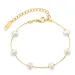 vandfast perle armbånd i forgyldt stål - OCEANA