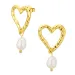 vandfaste hjerte perle øreringe i forgyldt stål - OCEANA