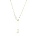 vandfast perle Y-halskæde i forgyldt stål - OCEANA