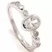 oval zirkon ring i rhodineret sølv