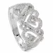 Ringe: hjerte zirkon ring i rhodineret sølv