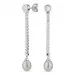 lange perle kæde øreringe i sølv
