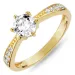 zirkon ring i forgyldt sølv