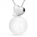 hjerte perle vedhæng med halskæde i sølv