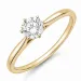 0,50 ct lab grown diamant solitairering i 9 karat guld 0,50 ct