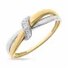 diamant ring i 14 karat guld.- og hvidguld 0,03 ct