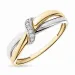 diamant ring i 14 karat guld.- og hvidguld 0,03 ct