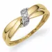 abstrakt diamant ring i 14 karat guld med rhodium 0,03 ct