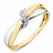 lab grown diamant ring i 9 karat guld.- og hvidguld 0,03 ct