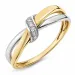 lab grown diamant ring i 9 karat guld.- og hvidguld 0,03 ct