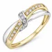 lab grown diamant ring i 9 karat guld.- og hvidguld 0,10 ct