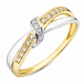 lab grown diamant ring i 9 karat guld.- og hvidguld 0,10 ct