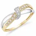 lab grown diamant ring i 9 karat guld.- og hvidguld 0,10 ct