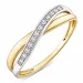 lab grown diamant ring i 9 karat guld.- og hvidguld 0,08 ct