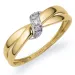 lab grown diamant ring i 9 karat guld.- og hvidguld 0,03 ct