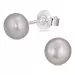 6-6,5 mm runde grå perleørestikker i sølv
