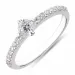 Smal hvid zirkon ring i sølv
