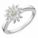 blomster hvid perle ring i sølv