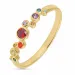 multifarvet ring i forgyldt sølv - Bubbly Twist