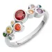multifarvet zirkon ring i sølv - Bubbly Twist