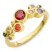 multifarvet zirkon ring i forgyldt sølv - Bubbly Twist