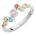 multifarvet zirkon ring i sølv - Bubbly Twist