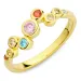 multifarvet zirkon ring i forgyldt sølv - Bubbly Twist