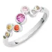 multifarvet zirkon ring i sølv - Bubbly Twist