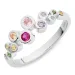 multifarvet zirkon ring i sølv - Bubbly Twist