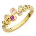 multifarvet zirkon ring i forgyldt sølv - Bubbly Twist