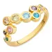 multifarvet zirkon ring i forgyldt sølv - Bubbly Twist