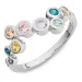 multifarvet zirkon ring i sølv - Bubbly Twist