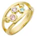 multifarvet zirkon ring i forgyldt sølv - Bubbly Twist